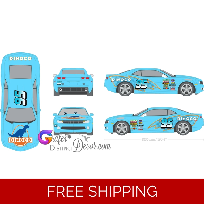 product Image for Dinoco Wrap Vinyl Graphic - Lightning McQueen Decals, Jackson Storm Decal-Business Advertising decal